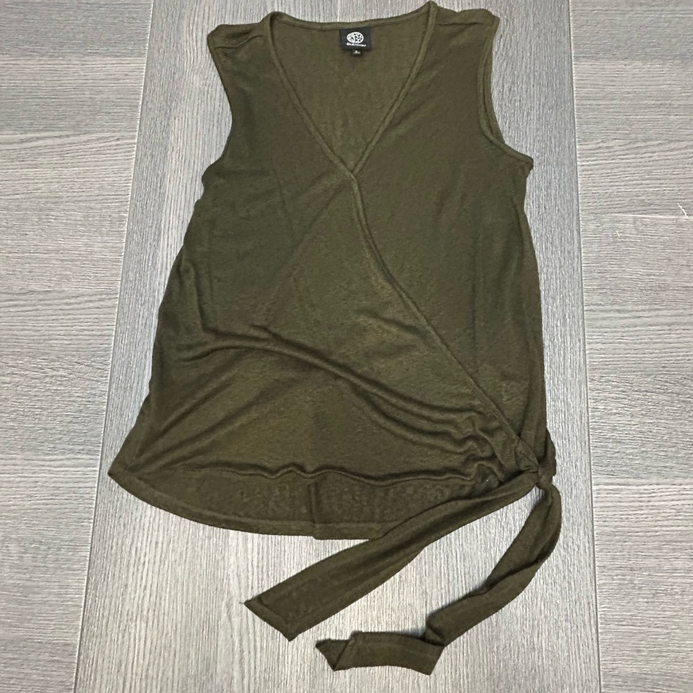 Olive Green Wrap Top Size S